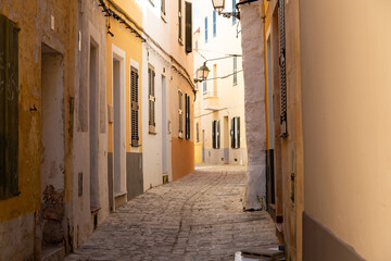 Obraz premium Ciutadella de menorca old town narrow street