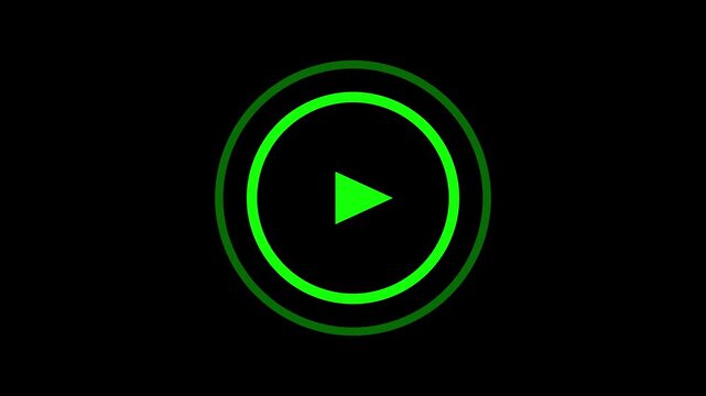 Green Play Button Circle Animation for Video Playback