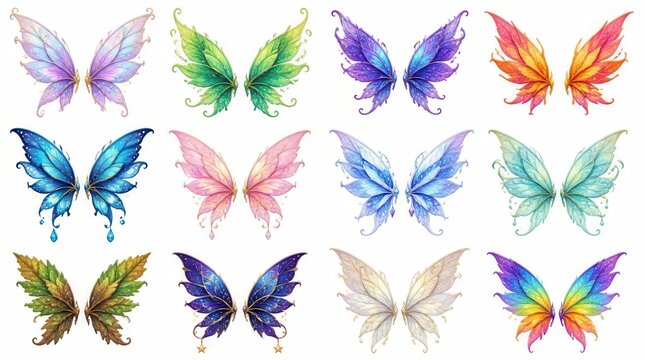 Fantasy Fairy Wings Collection Vibrant Colors Magical Designs