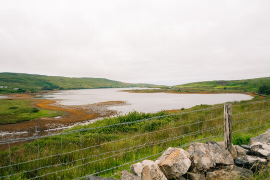 Clickminin Loch, a scenic freshwater lake on the outskirts of Lerwick, surrounded by the rugged landscape of Mainland in Scotland Shetland Islands Lerwick, Shetland Islands, Scotland - 31 August 2026