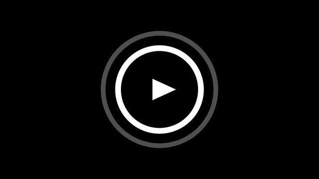 White Play Button Circle Animation for Video Controls