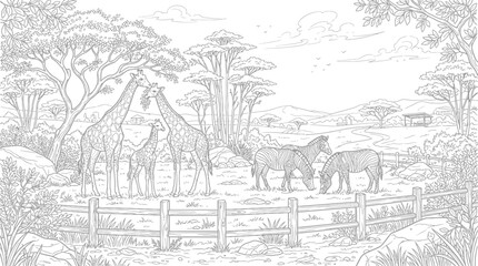 Fototapeta premium farm animals sketch