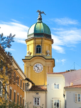 Rijeka Croatia Travel Destination  Historic City, Adriatic Sea and Kvarner Bay. Beautiful view of Rijeka, Croatia, featuring the historic city center, colorful architecture. Located in northern Croati