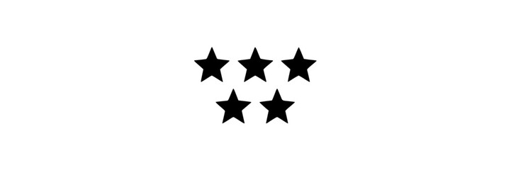 Obraz premium Five-Star Rating Outline Icons Set, Simple Vector Design. Star Symbol Illustration, Quality Assessment Graphic