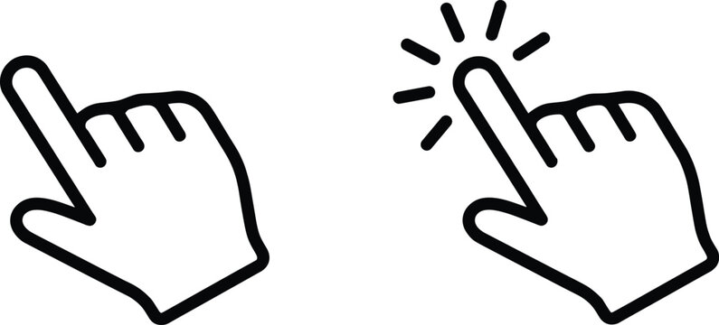 Two Hand Cursor Tap and Touch Gesture Icons