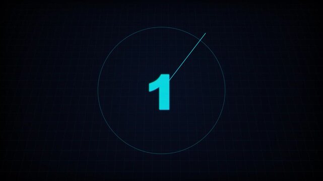 Sci Fi Digital Number Five Countdown Animation for Tech Video Intros