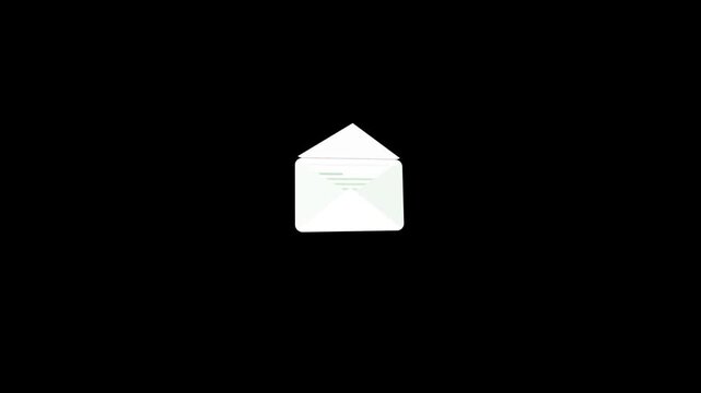 Minimalist white email envelope animation for digital communication and message notifications