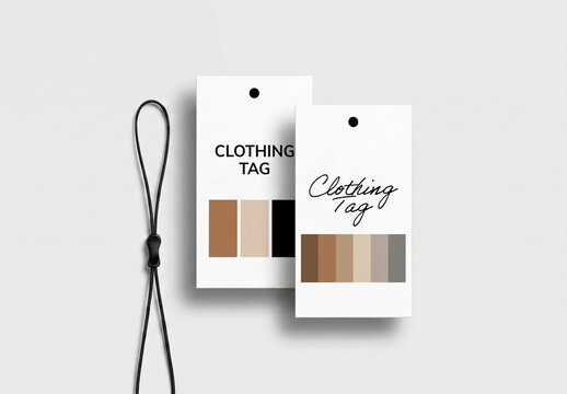 Clothing Tag Mockup on Solid Light Background