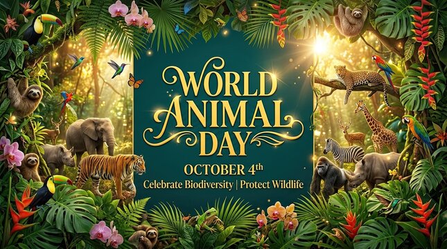 Celebrating world animal day a global event honoring all creatures and promoting their welfare and conservation