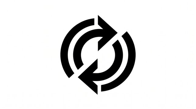 Interlocking circular shapes create a bold black silhouette on a white background geometric abstract design graphic monochrome shape form modern minimal symbol logo branding identity