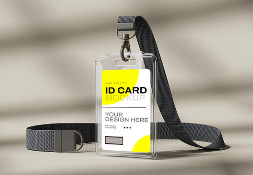 Office Employee ID Card Mockup