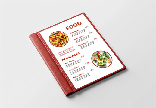 Restaurant Menu Book Showcase Mockup