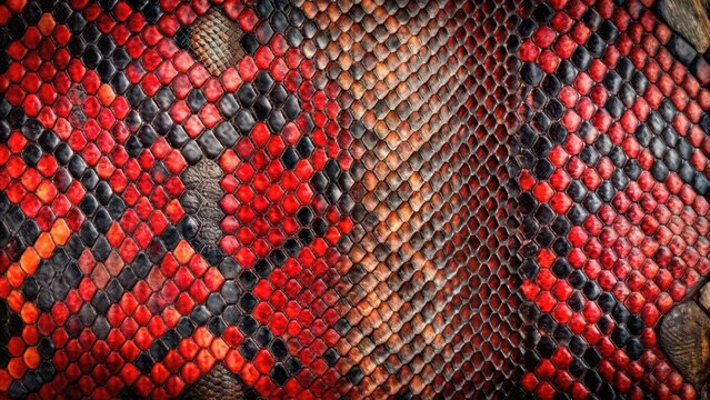 Vibrant black and red snake skin texture on a wooden background , free, colorful,  free, colorful, earthy, wildlife, eclectic