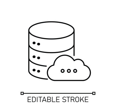 Cloud database icon line vector