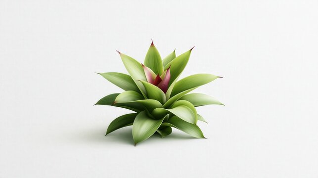 Bromeliad Rosette Plant Botanical Illustration Pink Detail