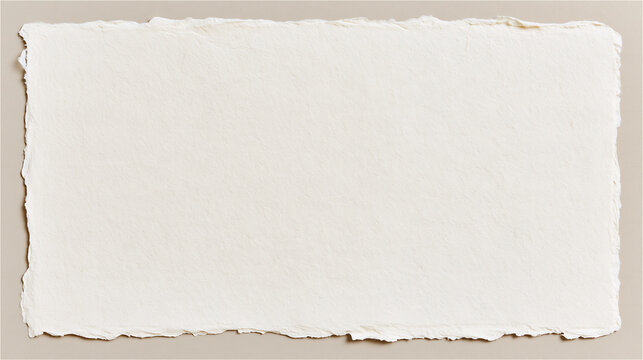 Seamless cream ivory deckle-edge handmade paper texture. AI gen