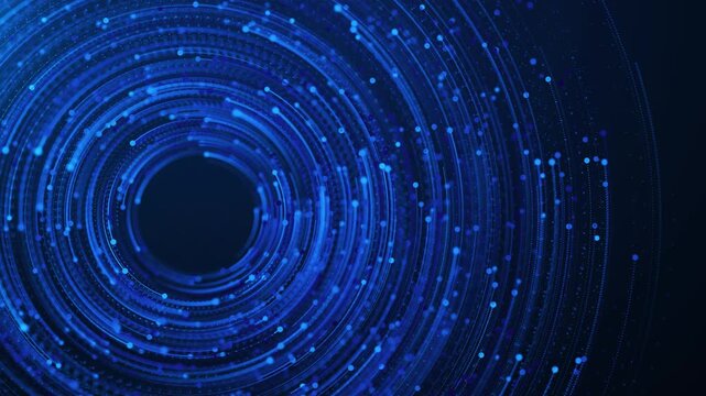 Abstract digital technology big data processing and quantum computing concept. Cyber portal and optical network background.
