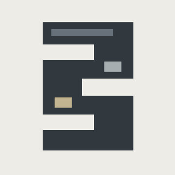 Charcoal zigzag panel with alternating rectangular notches