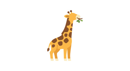 Flat vector illustration of a giraffe with spotted coat on a white background © ABT Creation