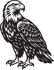 Fototapeta premium Majestic Eagle standing with proud gaze in bold linework style for powerful symbolism