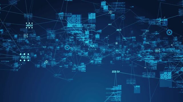 Data technology background. Big data visualization. Flow internet. Information code. matrix. science artificial intelligence AI deep learning machine learning algorithm Neural flow. 3D Illustration