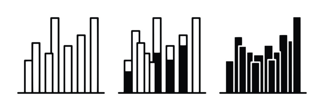 Bar Chart Icons, Data Visualization Graphics, Business Analytics Symbols, Financial Report Charts