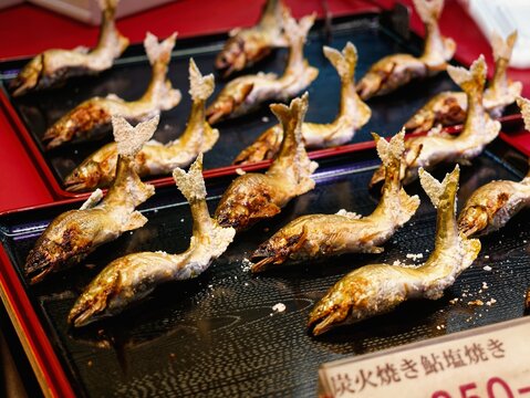 Grilled Fish Japanese food Local market Japan cuisine cooking