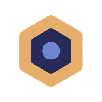 Geometric hexagon shape with concentric circles