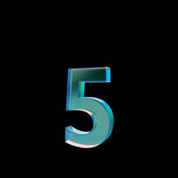 Looped 3D animation on a transparent background. The jumping digit is made of glass.