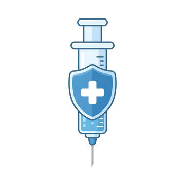 Vaccination healthcare icon featuring a medical syringe