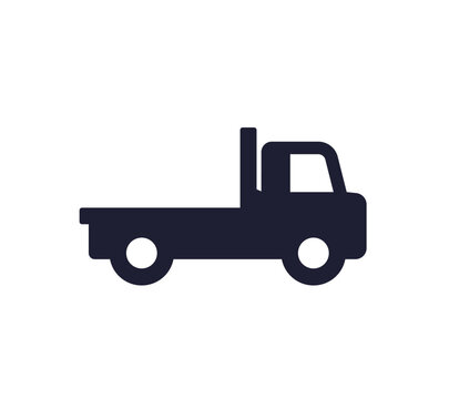 flatbed truck icon on white