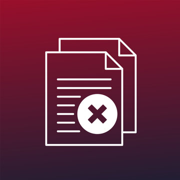 rejected documents icon for web and apps