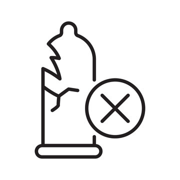 Damaged condom contraception risk icon