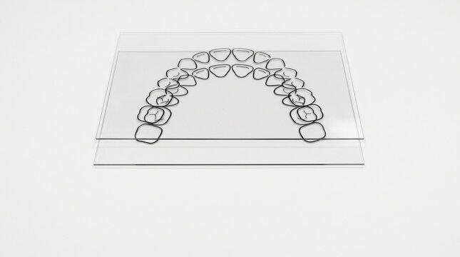 Two transparent acetate sheets with traced tooth mark outlines positioned in comparative overlay, white background, forensic bite mark analysis technique photography 