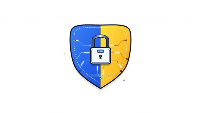 Ai Security Shield Padlock Doodle 4K