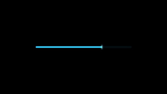 Futuristic Glowing Neon Blue Horizontal Progress Bar Loop
