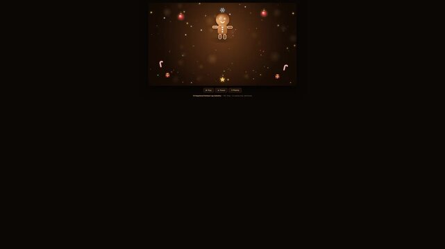 Festive Gingerbread Man Background with Glowing Lights and Candy Canes for Holiday Celebration