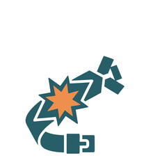 Explosion icon with starburst and belt © surya