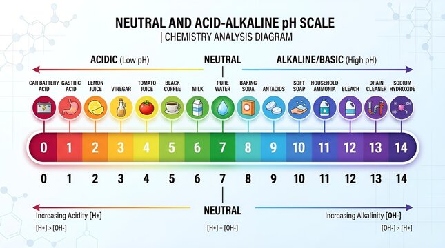 

Neutral and Acid-Alkaline pH Scale &ndash; Chemistry Analysis Diagram