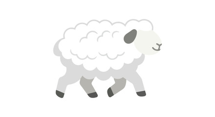 Obraz premium A flat vector illustration depicts a white sheep with gray legs on a white background