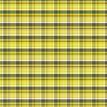 Seamless Tartan Plaid Pattern in Yellow Green and Dark Olive