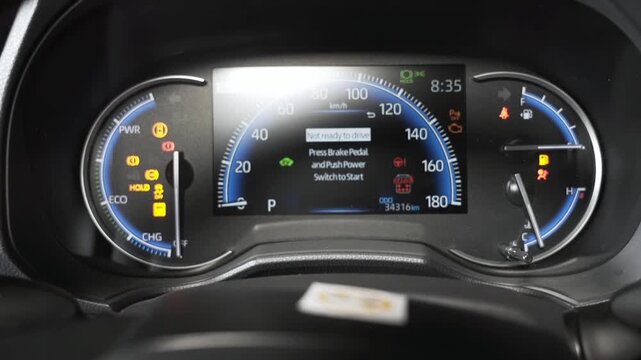 car dashboard and speedometer