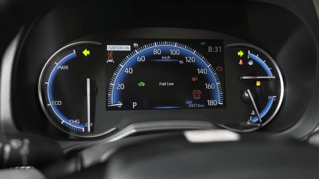 car dashboard and speedometer