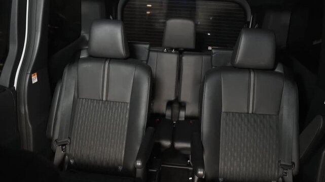 Black Leather Car Interior Seats