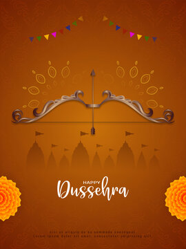 Happy Dussehra hindu Indian festival greeting elegant background