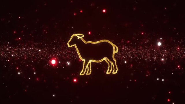 金の羊と紅白の粒子 2027正月 ループ動画
