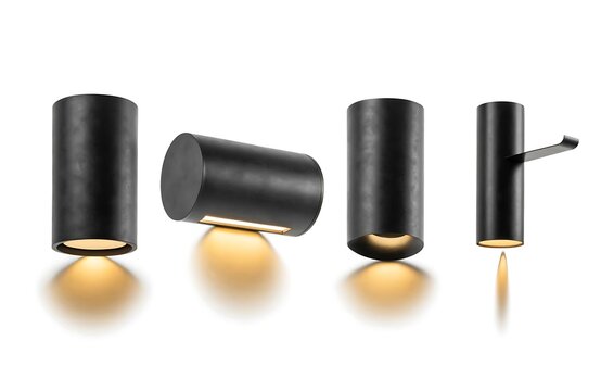 Modern black cylindrical wall mounted outdoor led lighting fixtures