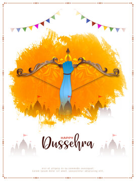 Happy Dussehra traditional Indian festival celebration card
