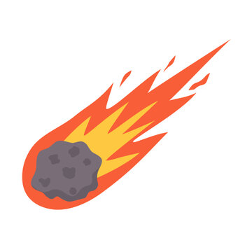 The meteorite fell to the earth and sparked.
