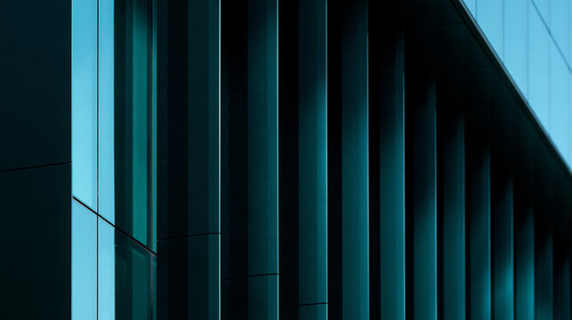 Modern Building Facade with Vertical Architectural Fins